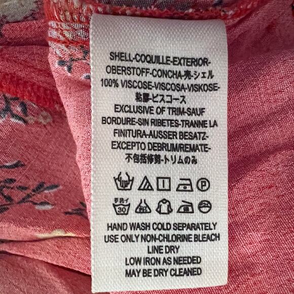 Free People Jess Wrap Dress in Red-Orange Floral Size M - Picture 16 of 16